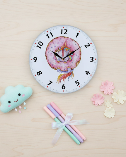 unicorn clock with led - flat-lay