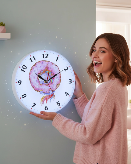 unicorn clock with led - in-use