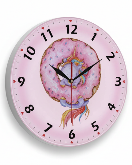 unicorn clock with led - white-bg