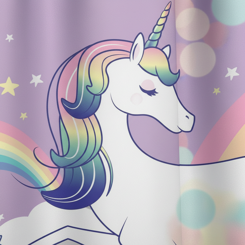 unicorn cloud curtains - detail
