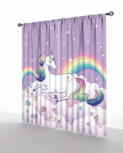 unicorn cloud curtains - white-bg