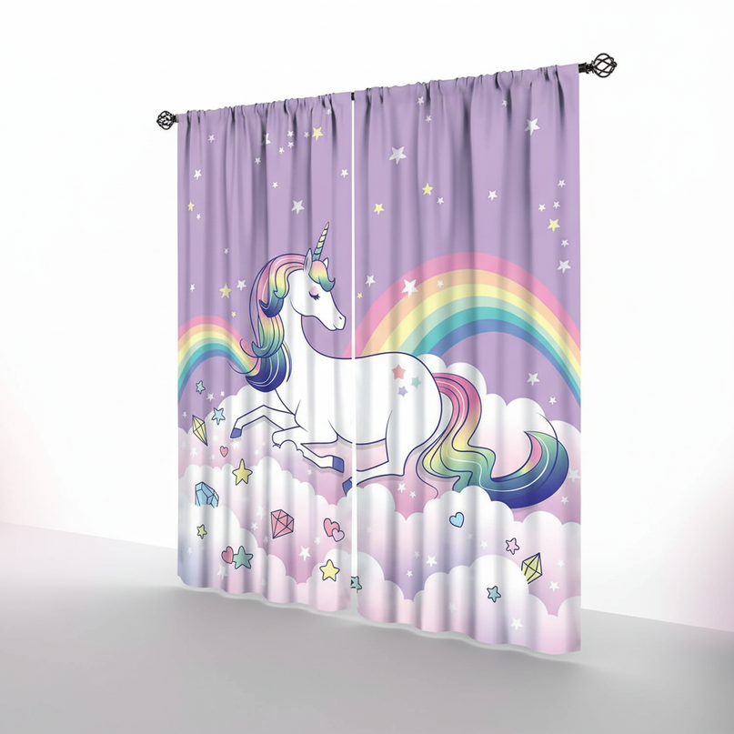 unicorn cloud curtains - white-bg
