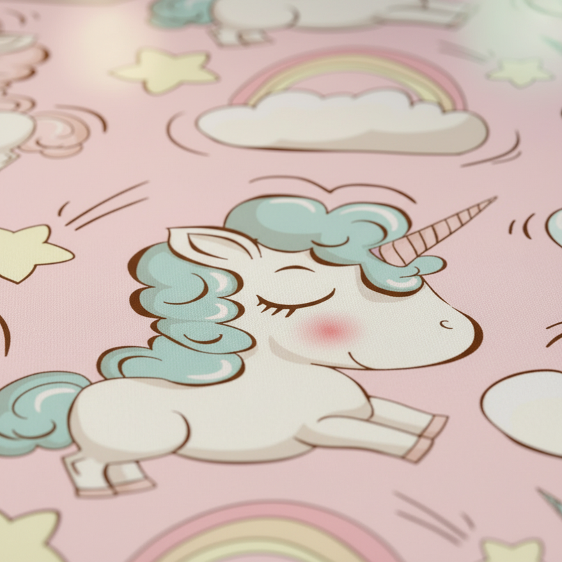 unicorn cloud pattern bedding - detail
