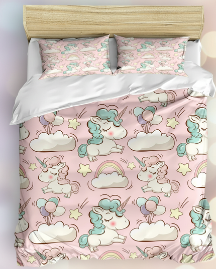 unicorn cloud pattern bedding - lifestyle