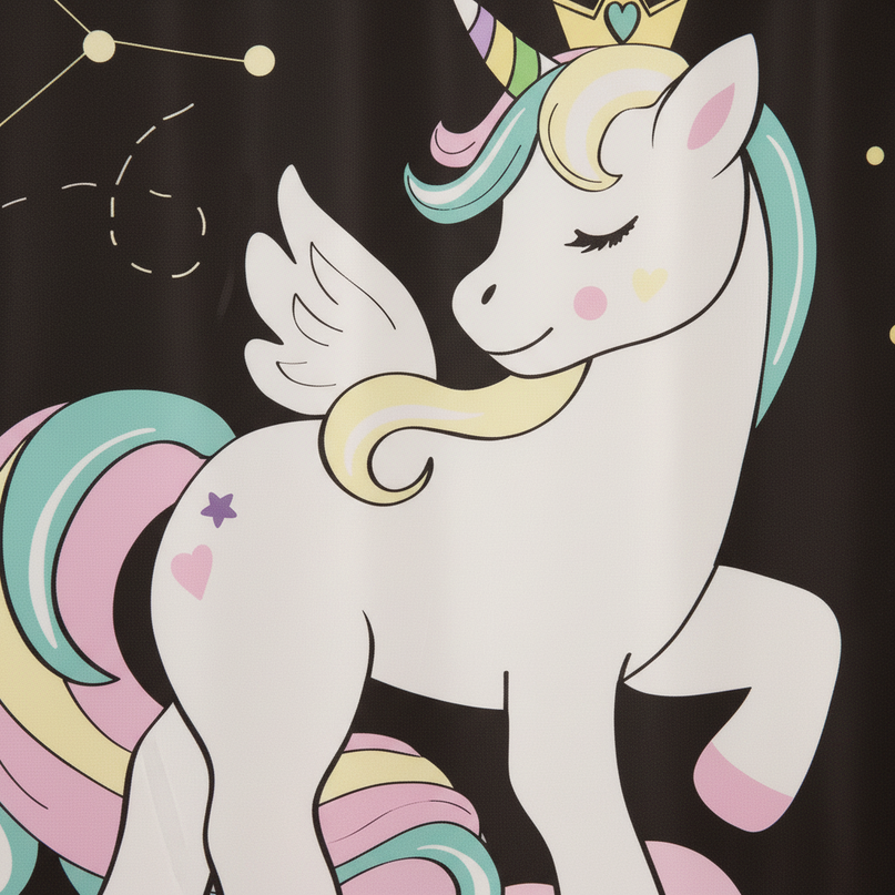 unicorn cloud shower curtain - detail
