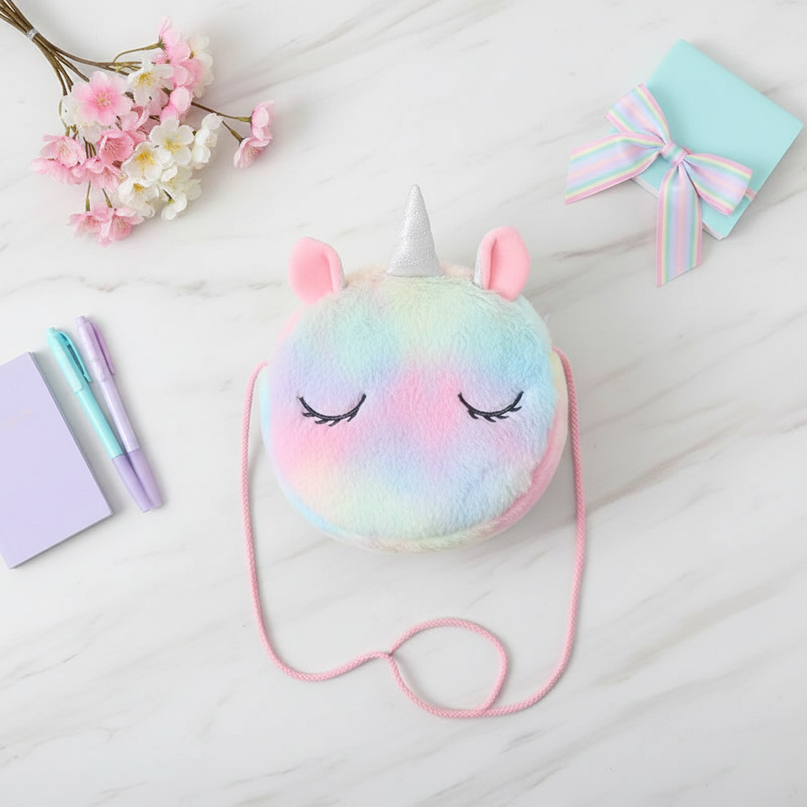unicorn color purse - flat-lay