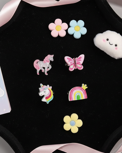 rainbow unicorn ring - flat-lay