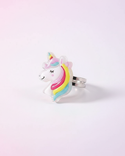 rainbow unicorn ring - white-bg