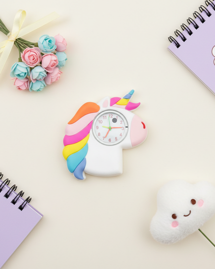 unicorn colorful watch - flat-lay