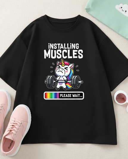 unicorn concert shirt - flat-lay