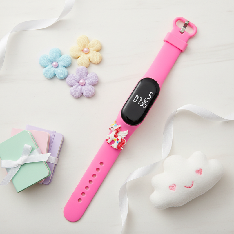 unicorn confetti watch - flat-lay