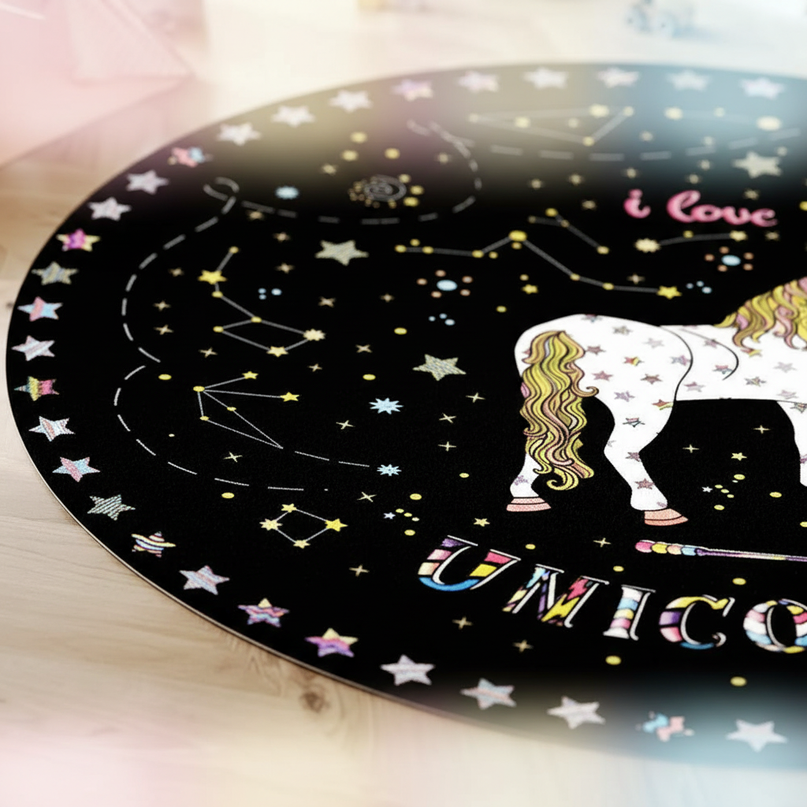 unicorn constellation rug - detail