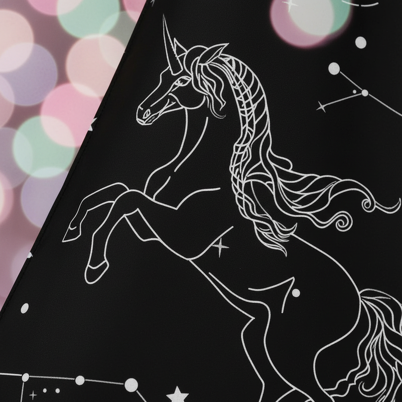 unicorn constellation shower curtain - detail