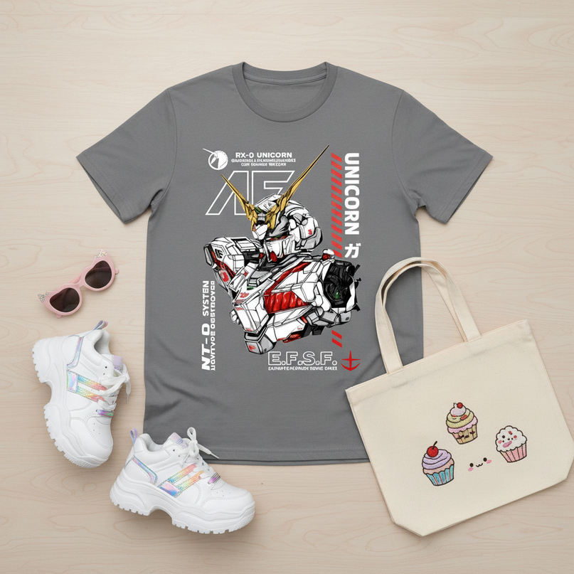 unicorn cooking shirt - flat-lay