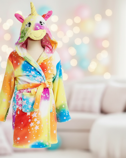 unicorn coral fleece robe - lifestyle