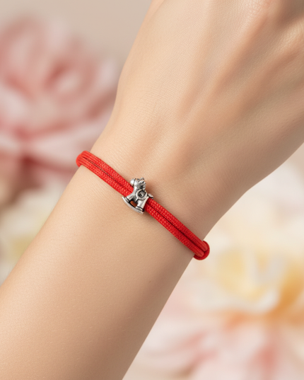 unicorn cord bracelet - in-use
