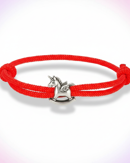 unicorn cord bracelet - white-bg