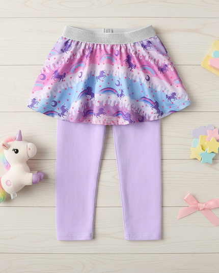 unicorn cosmic leggings - flat-lay