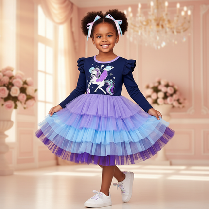 unicorn cosmos space dress - front