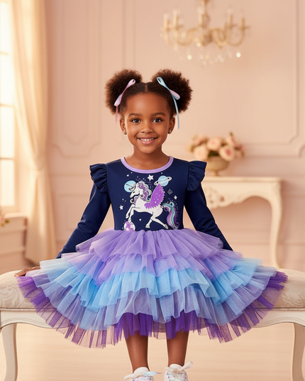 unicorn cosmos space dress - sitting