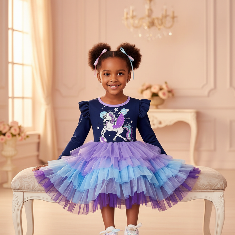 unicorn cosmos space dress - sitting
