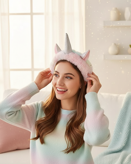 unicorn cosplay headband - in-use