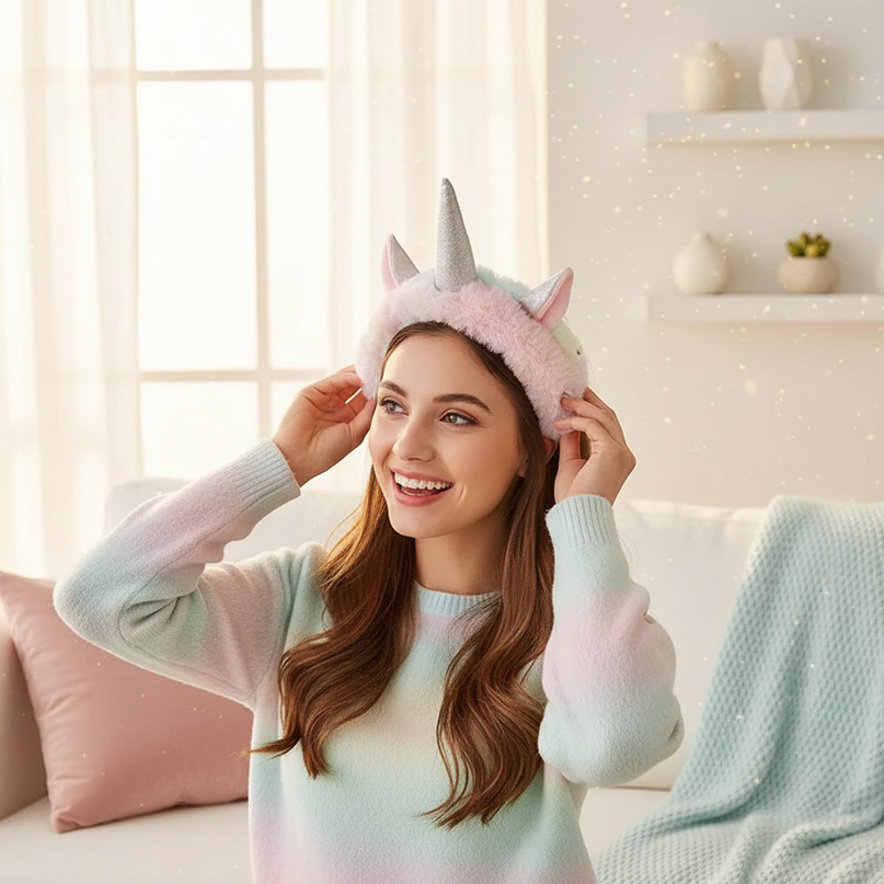unicorn cosplay headband - in-use