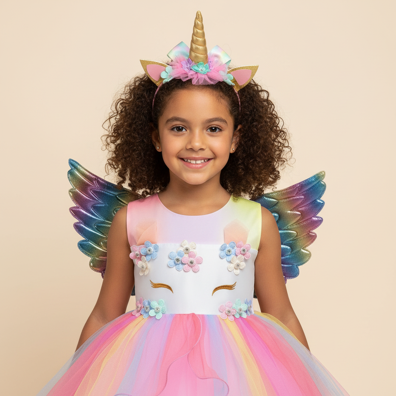 unicorn costume dress girls - detail