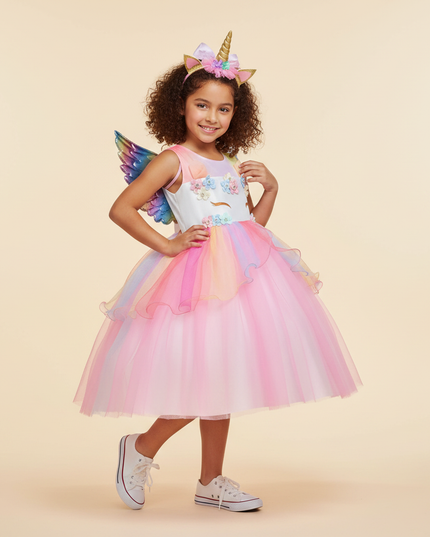 unicorn costume dress girls - front