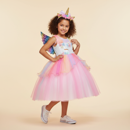 unicorn costume dress girls - front
