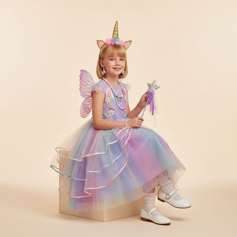unicorn costume fancy dress - sitting