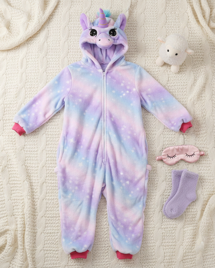 unicorn costume onesie - flat-lay