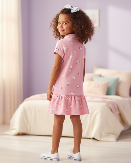 unicorn cotton dress - back