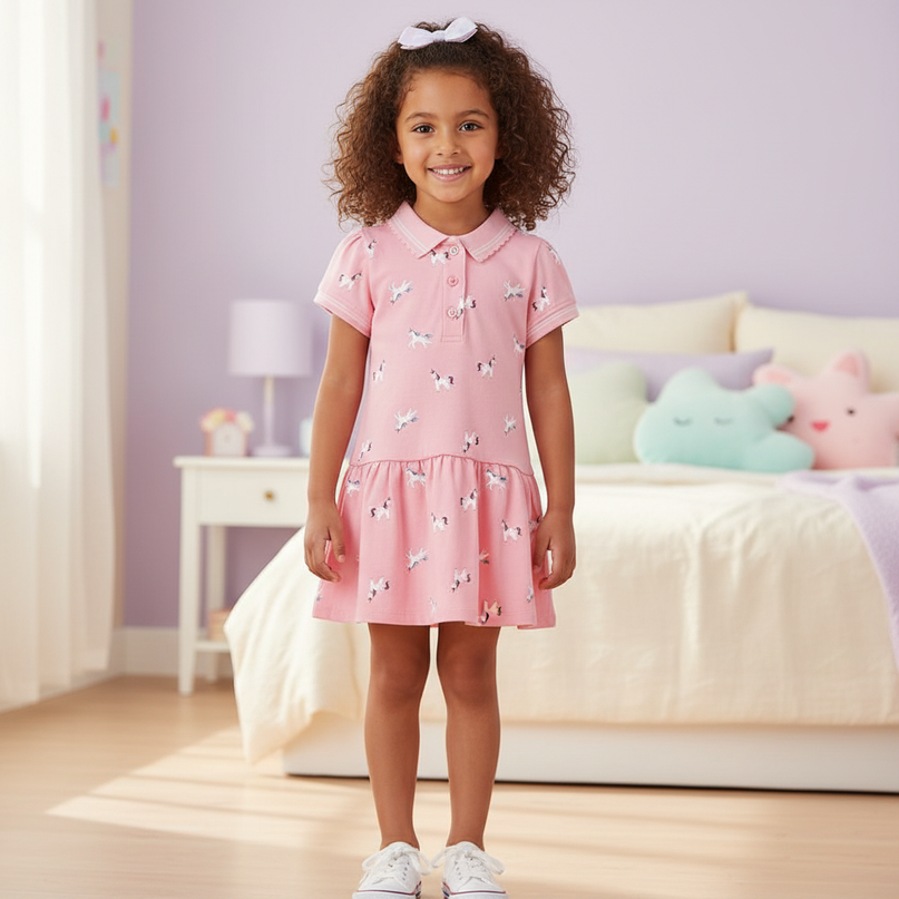 unicorn cotton dress - detail