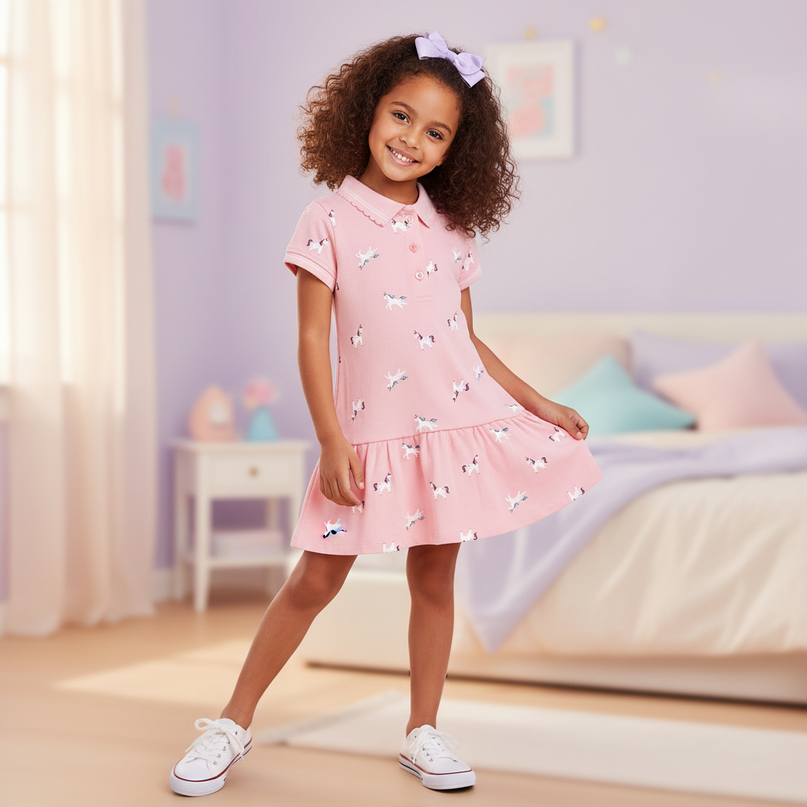 unicorn cotton dress - front