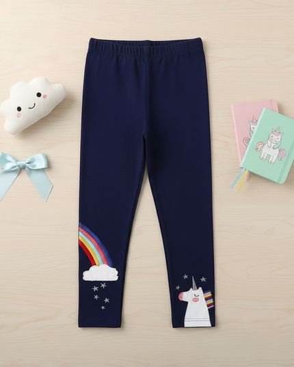 unicorn cotton leggings - flat-lay