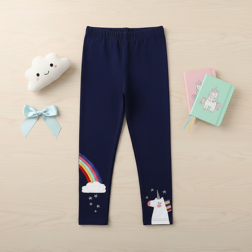 unicorn cotton leggings - flat-lay