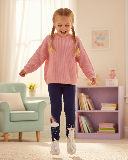 unicorn cotton leggings - in-use