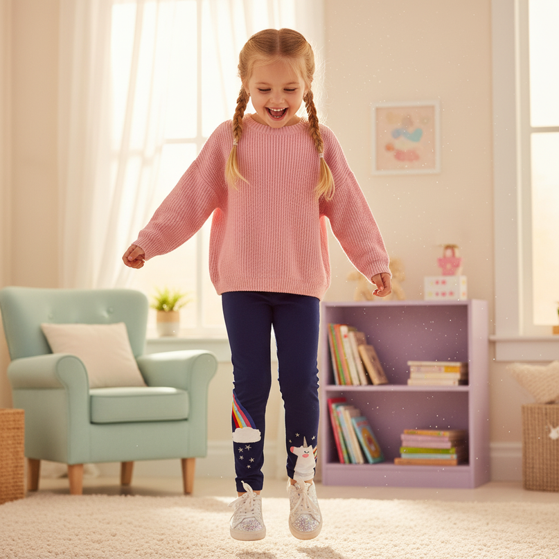 unicorn cotton leggings - in-use