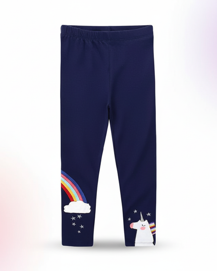 unicorn cotton leggings - white-bg
