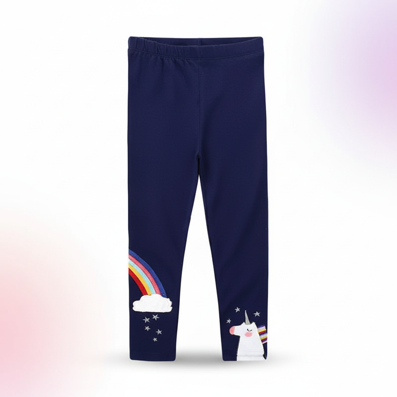 unicorn cotton leggings - white-bg