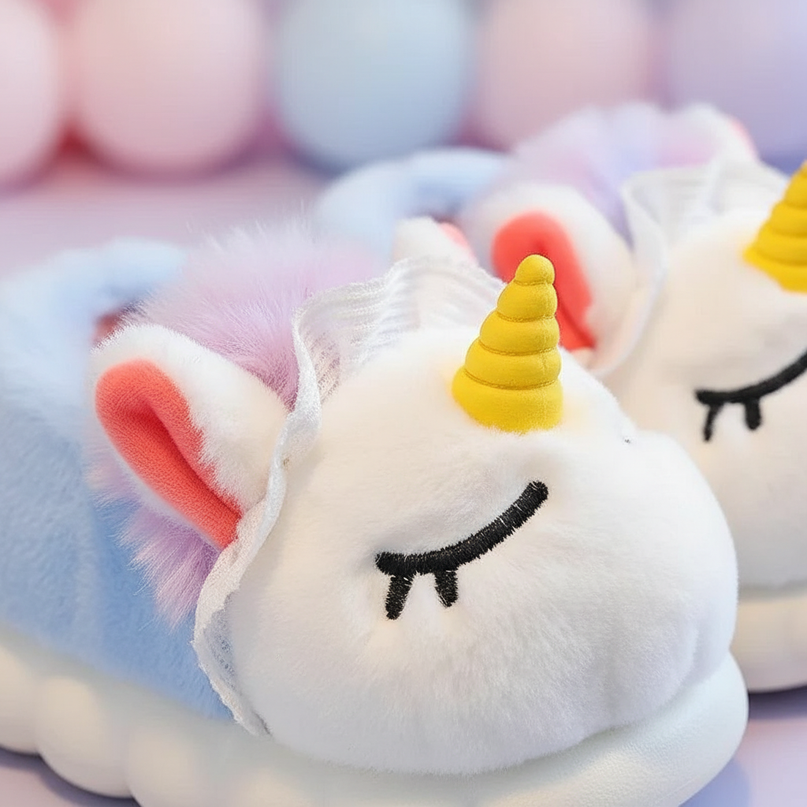 unicorn cotton slippers - detail