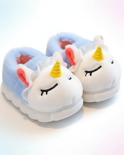 unicorn cotton slippers - white-bg