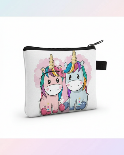 unicorn couple print purse - white-bg