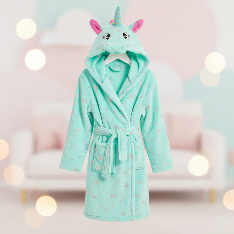 unicorn cozy fleece robe - lifestyle