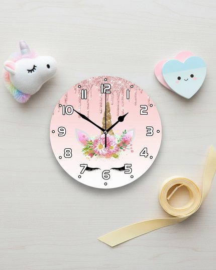 unicorn crown wall clock - flat-lay