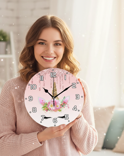 unicorn crown wall clock - in-use