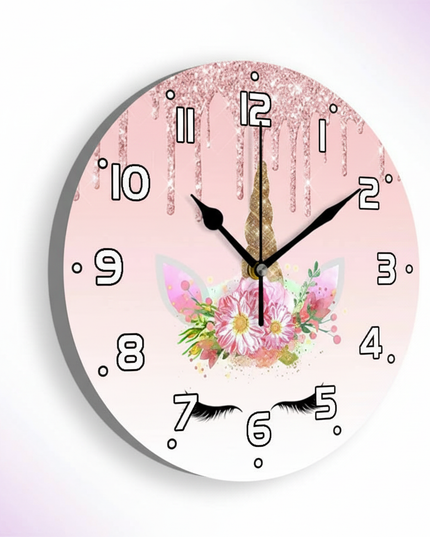 unicorn crown wall clock - white-bg