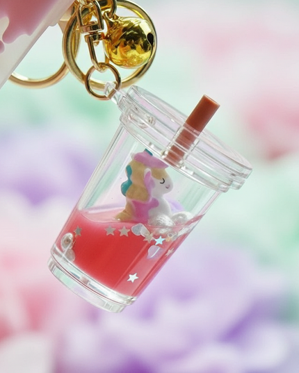 unicorn cup keychain - detail