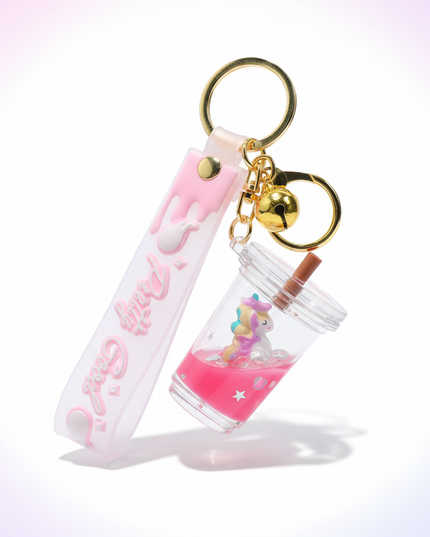 unicorn cup keychain - white-bg